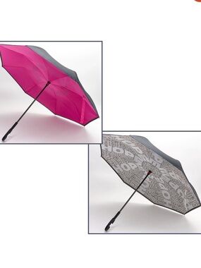 Revers-A-Brella Set of 2 Long Inverted Rain Umbrellas C-habfle new inspirational